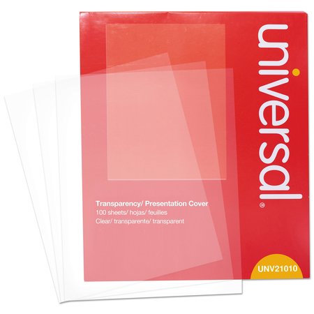 UNIVERSAL Transparent Sheets, B&W Laser/Copier, Letter, Clear, PK100 UNV21010